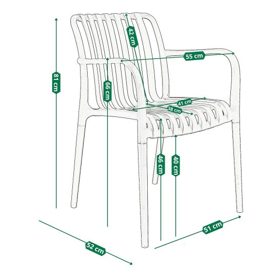Scaun de grădină RAIAS din plastic cu protecție UV de culoare bej