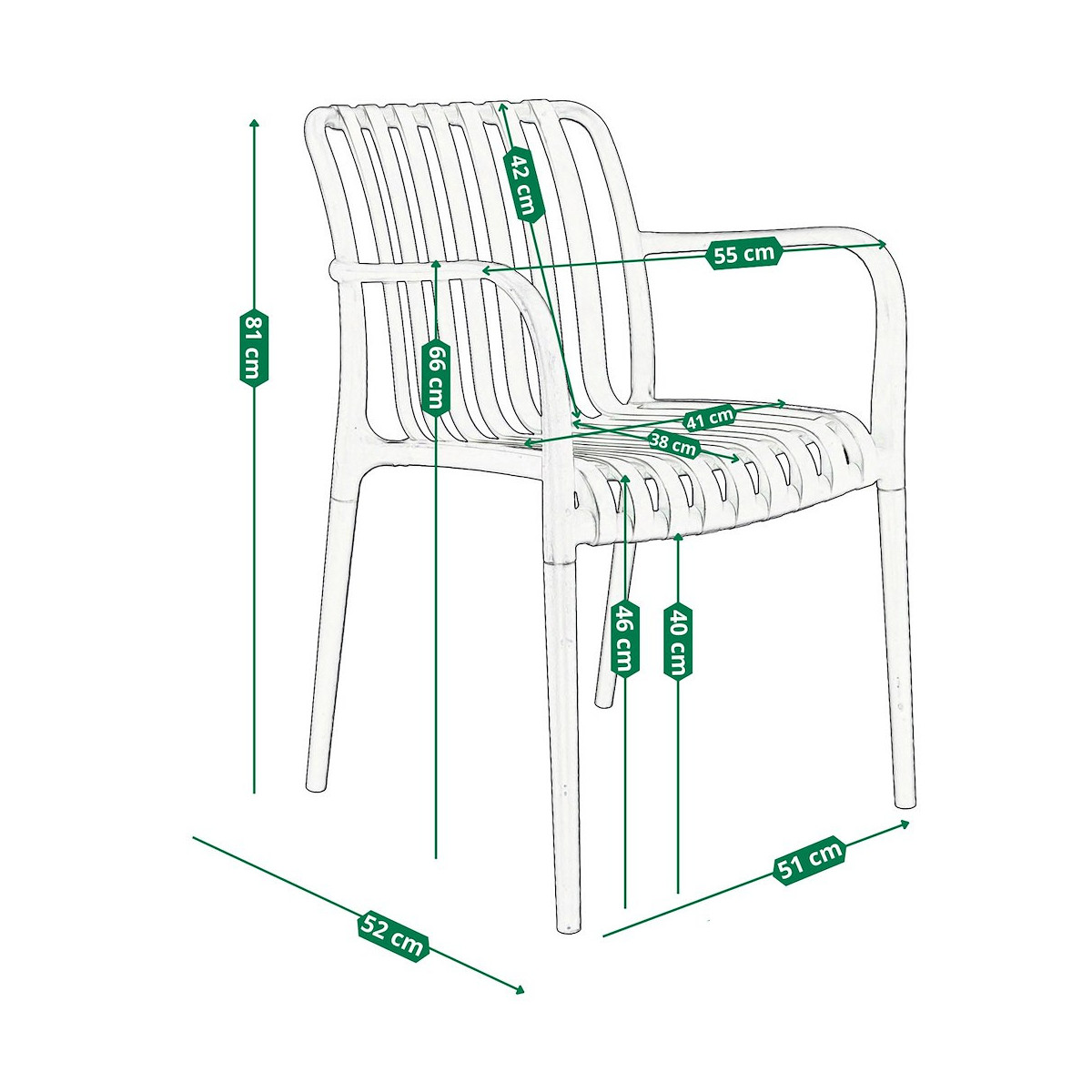 Scaun de grădină RAIAS din plastic cu protecție UV de culoare bej