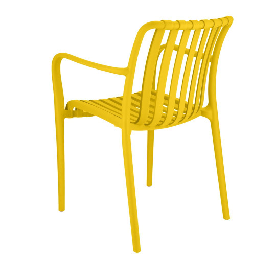 Stol de grădină RAIAS din plastic cu protecție UV în culoarea galbenă