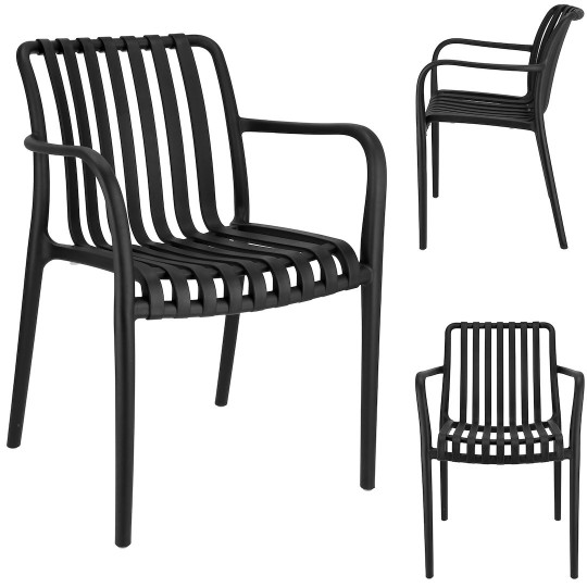 Plastică scaun cu protecție UV de culoare neagră, RAIAS