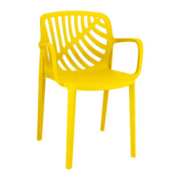 Scaun de grădină din plastic TEREV cu protecție UV – galben