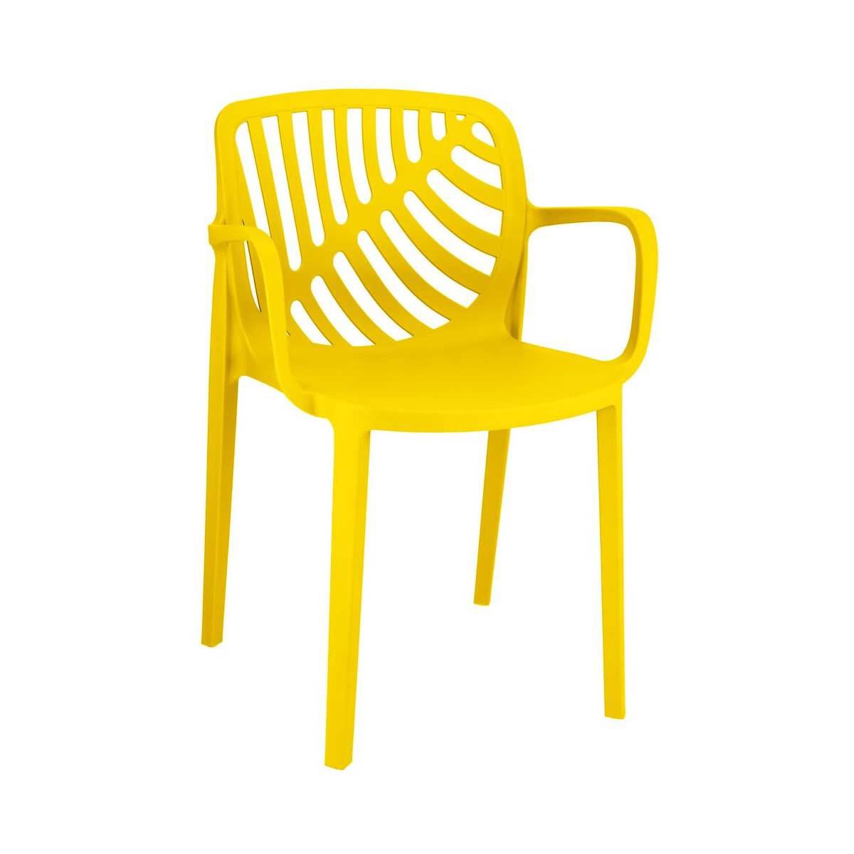 Scaun de grădină din plastic TEREV cu protecție UV – galben