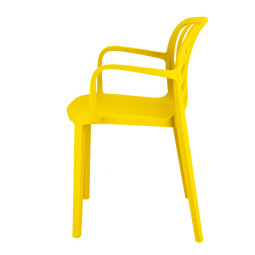 Scaun de grădină din plastic TEREV cu protecție UV – galben