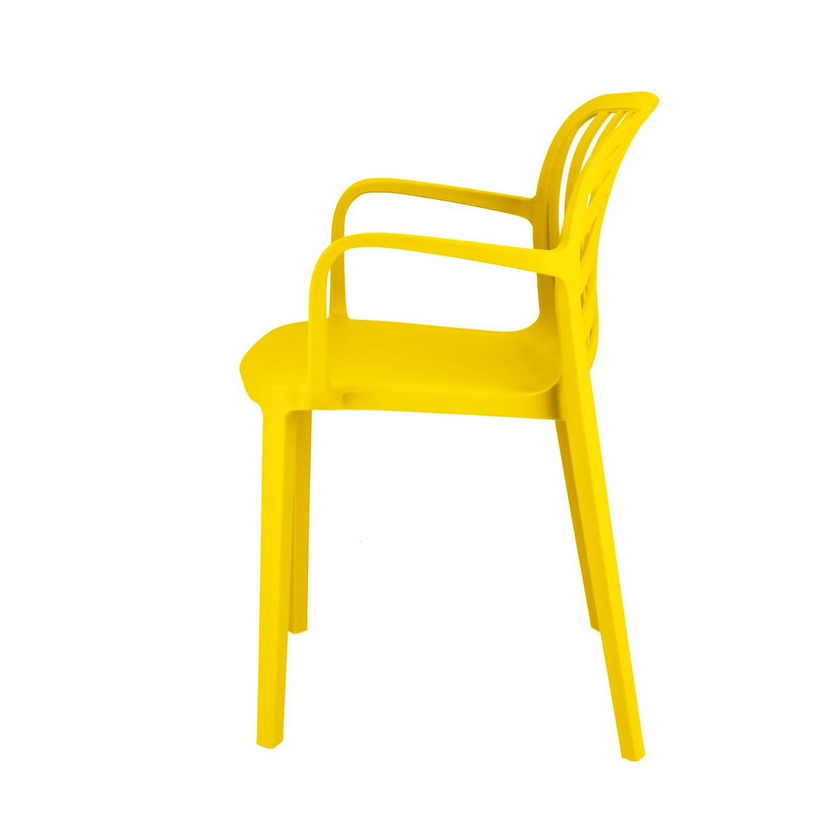 Scaun de grădină din plastic TEREV cu protecție UV – galben