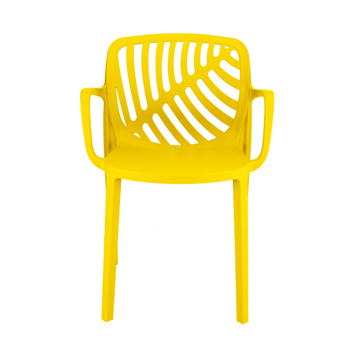 Scaun de grădină din plastic TEREV cu protecție UV – galben