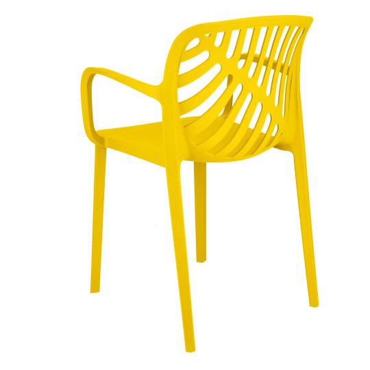 Scaun de grădină din plastic TEREV cu protecție UV – galben
