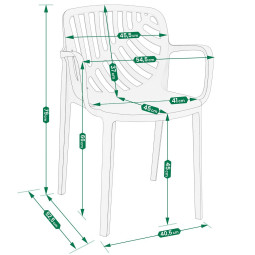 Scaun de grădină din plastic TEREV cu protecție UV – galben