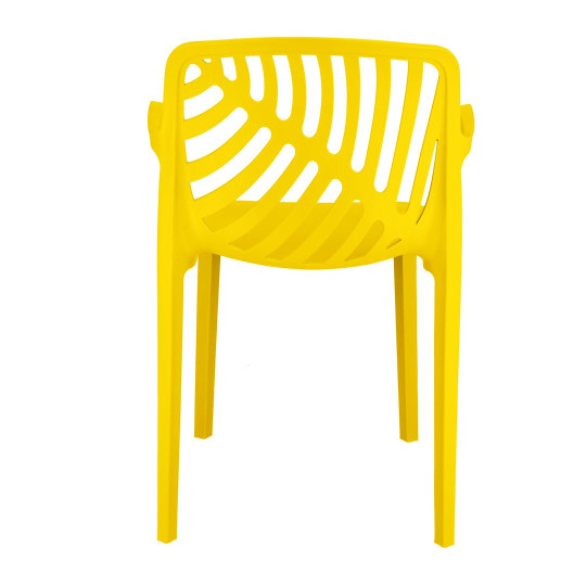 Scaun de grădină din plastic TEREV cu protecție UV – galben