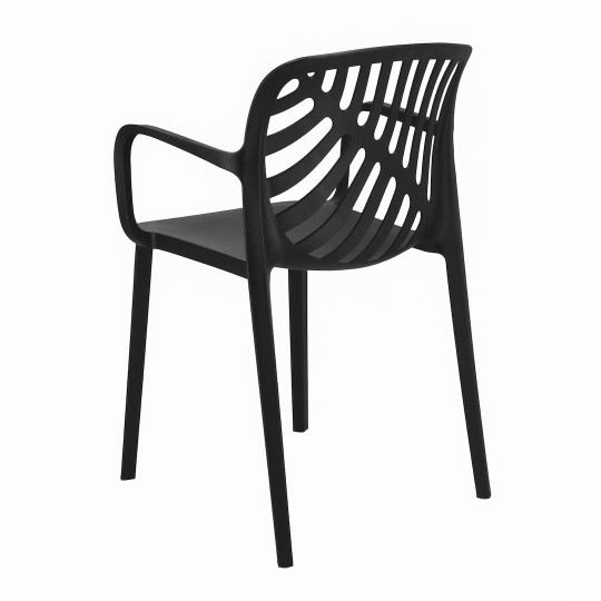 Scaun de grădină TEREV din plastic cu protecție UV – negru