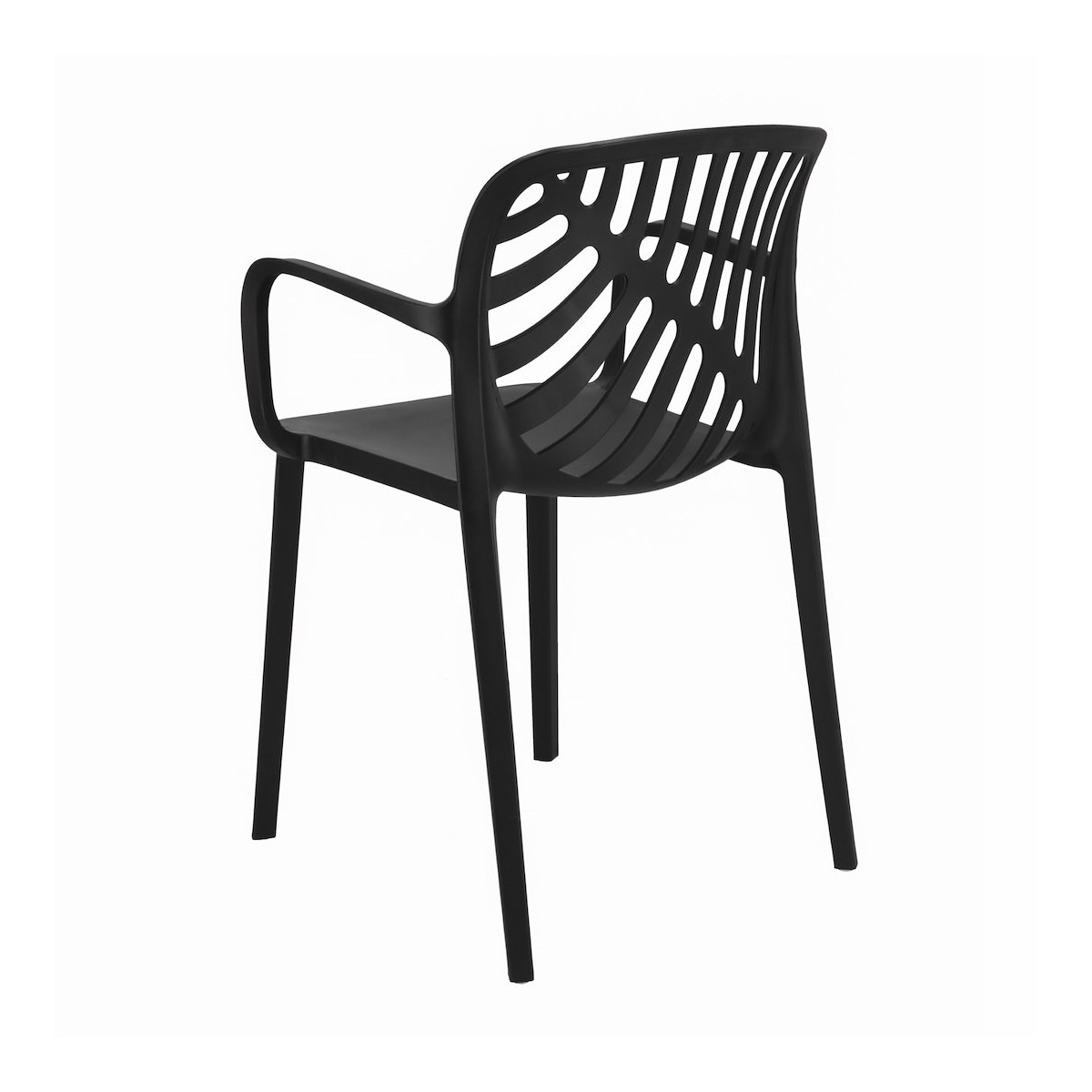 Scaun de grădină TEREV din plastic cu protecție UV – negru