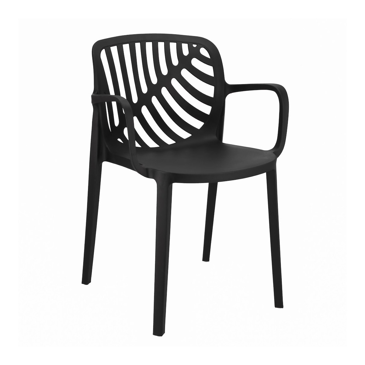 Scaun de grădină TEREV din plastic cu protecție UV – negru