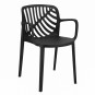 Scaun de grădină TEREV din plastic cu protecție UV – negru