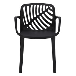 Scaun de grădină TEREV din plastic cu protecție UV – negru