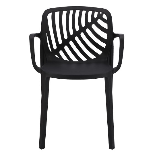 Scaun de grădină TEREV din plastic cu protecție UV – negru