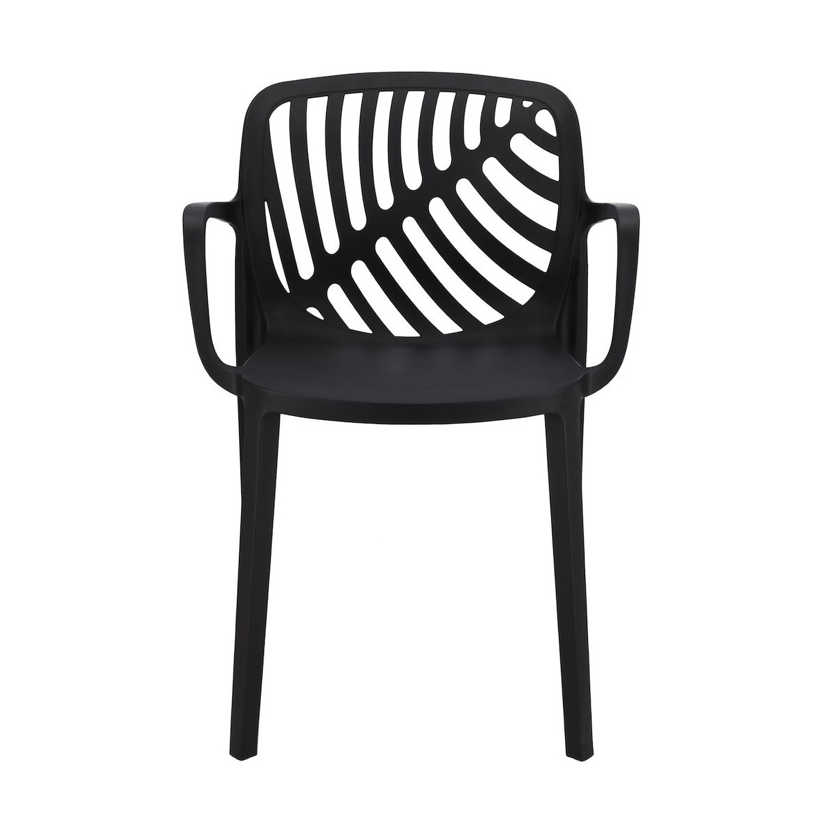 Scaun de grădină TEREV din plastic cu protecție UV – negru