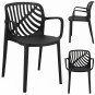 Scaun de grădină TEREV din plastic cu protecție UV – negru