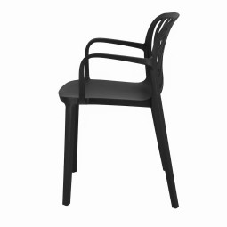 Scaun de grădină TEREV din plastic cu protecție UV – negru