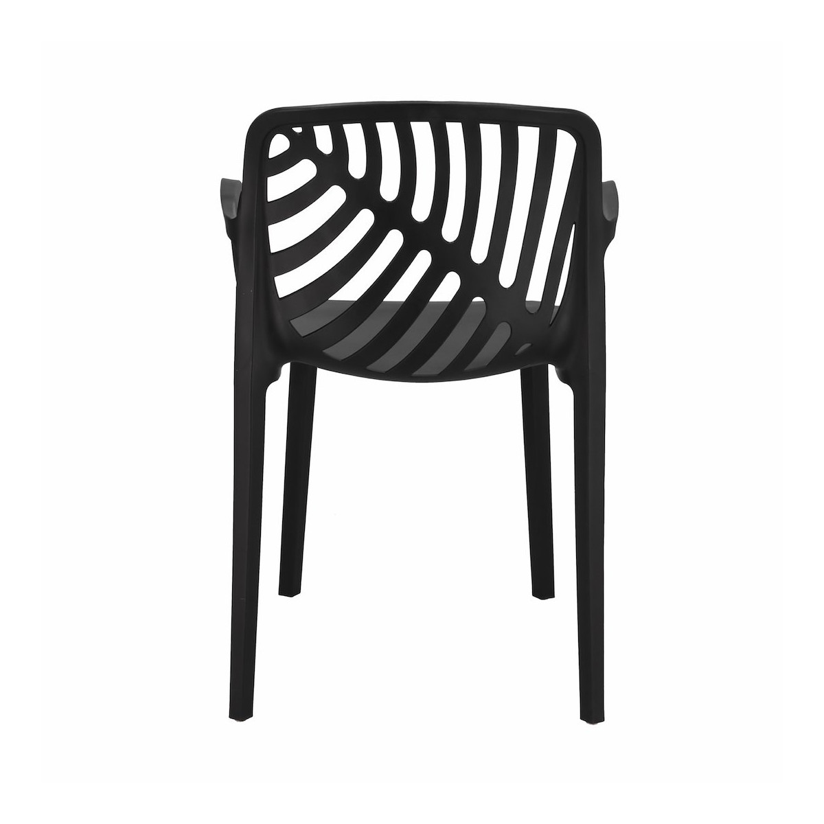 Scaun de grădină TEREV din plastic cu protecție UV – negru