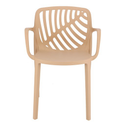 Scaun de grădină TEREV din plastic cu protecție UV – bej