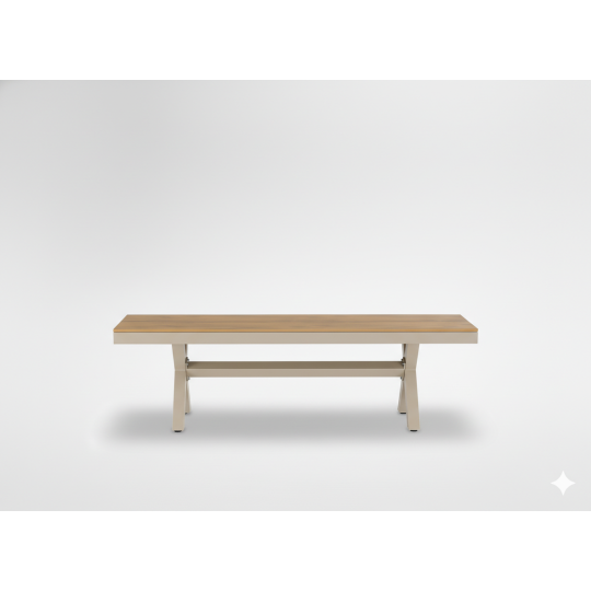 Bancă de grădină din aluminiu bej 150 × 36 × 47 cm