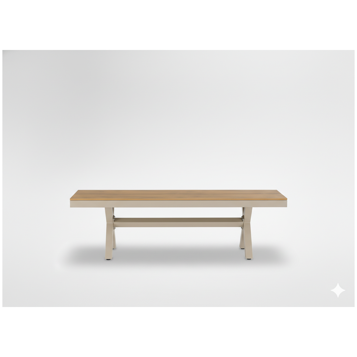 Bancă de grădină din aluminiu bej 150 × 36 × 47 cm