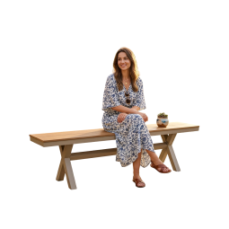 Bancă de grădină din aluminiu bej 150 × 36 × 47 cm