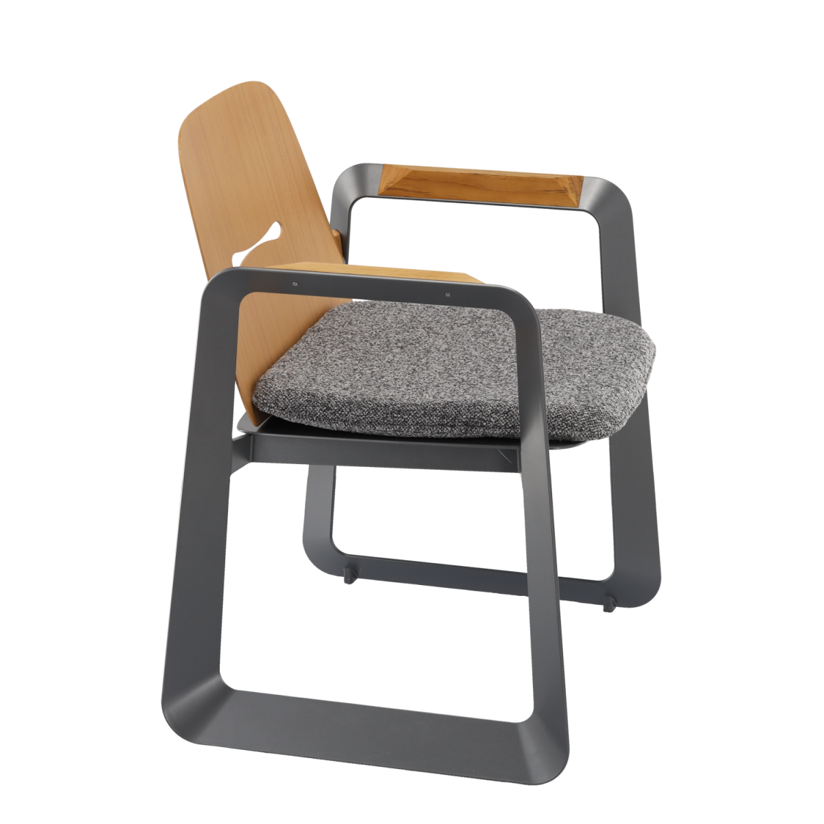 Scaun de grădină din aluminiu THOMPSON gri 62 × 56 × 89 cm