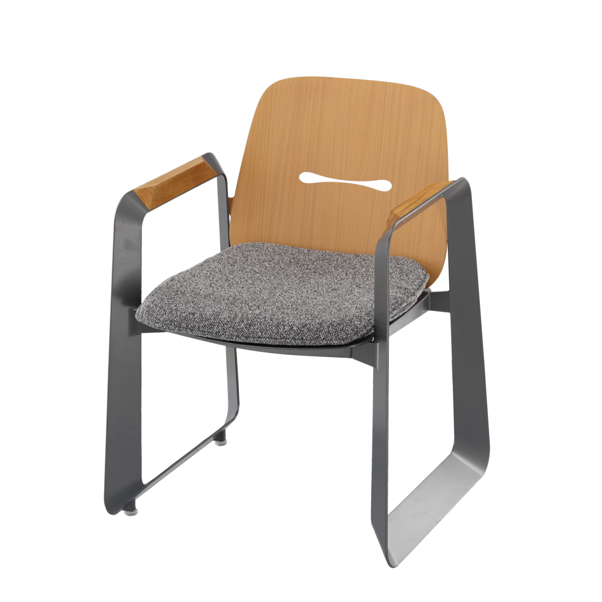 Scaun de grădină din aluminiu THOMPSON gri 62 × 56 × 89 cm