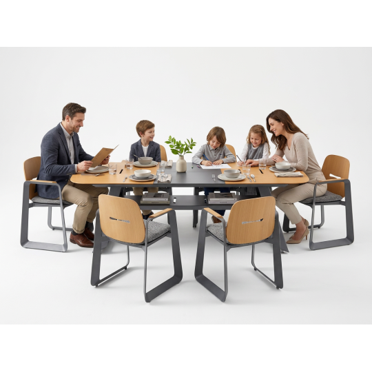 Scaun de grădină din aluminiu THOMPSON gri 62 × 56 × 89 cm