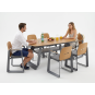 Scaun de grădină din aluminiu THOMPSON gri 62 × 56 × 89 cm
