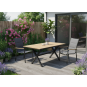 Mesea de grădină din aluminiu cu blat din Polywood gri închis 180 × 100 × 75 cm