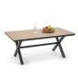 Mesea de grădină din aluminiu cu blat din Polywood gri închis 180 × 100 × 75 cm