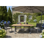 Mesea de grădină din aluminiu cu blat din Polywood gri închis 180 × 100 × 75 cm