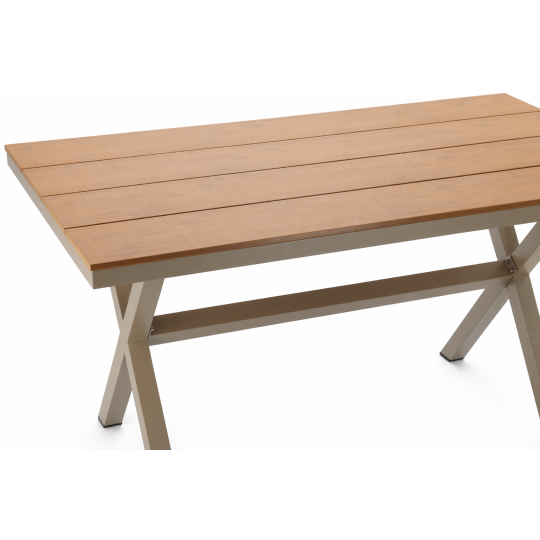 Meseșe de grădină din aluminiu bej 150 × 90 × 74 cm