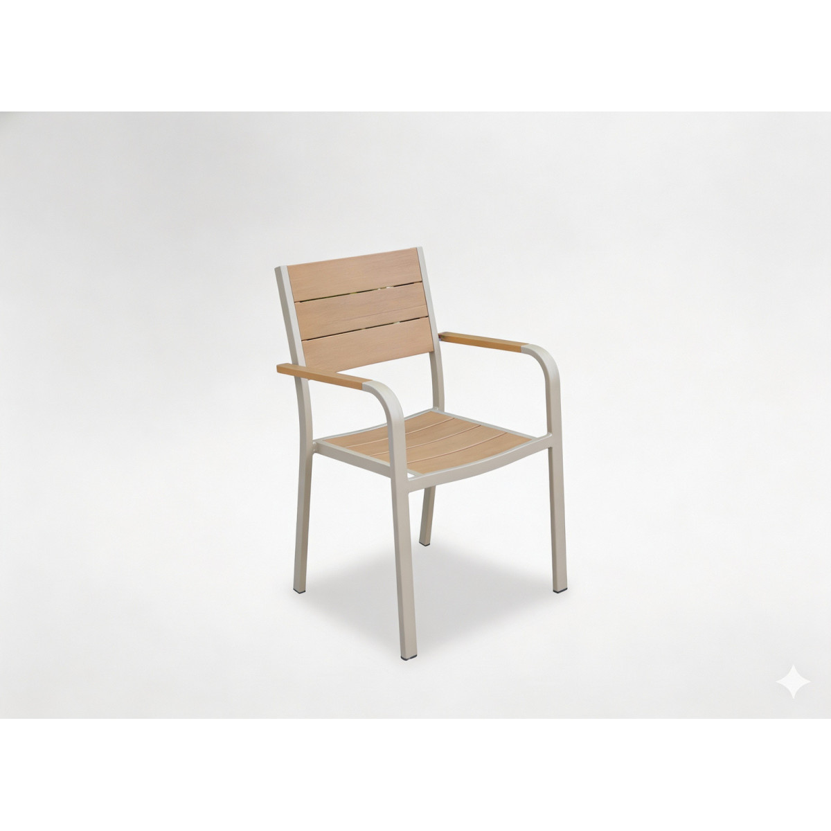 Scaun de grădină din aluminiu bej 55 × 55 × 86 cm