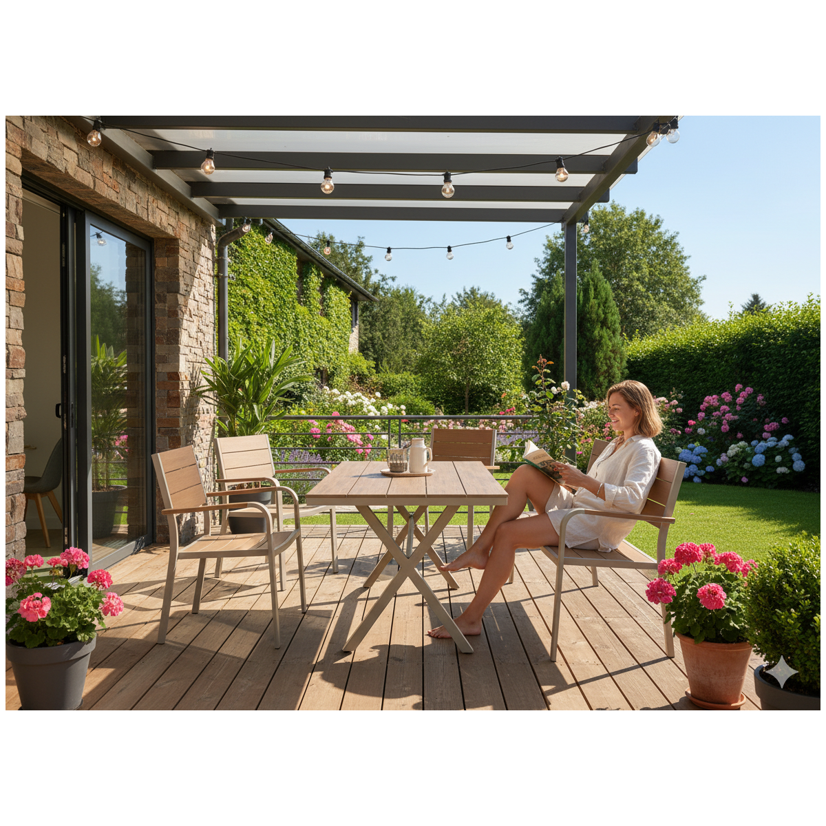 Scaun de grădină din aluminiu bej 55 × 55 × 86 cm