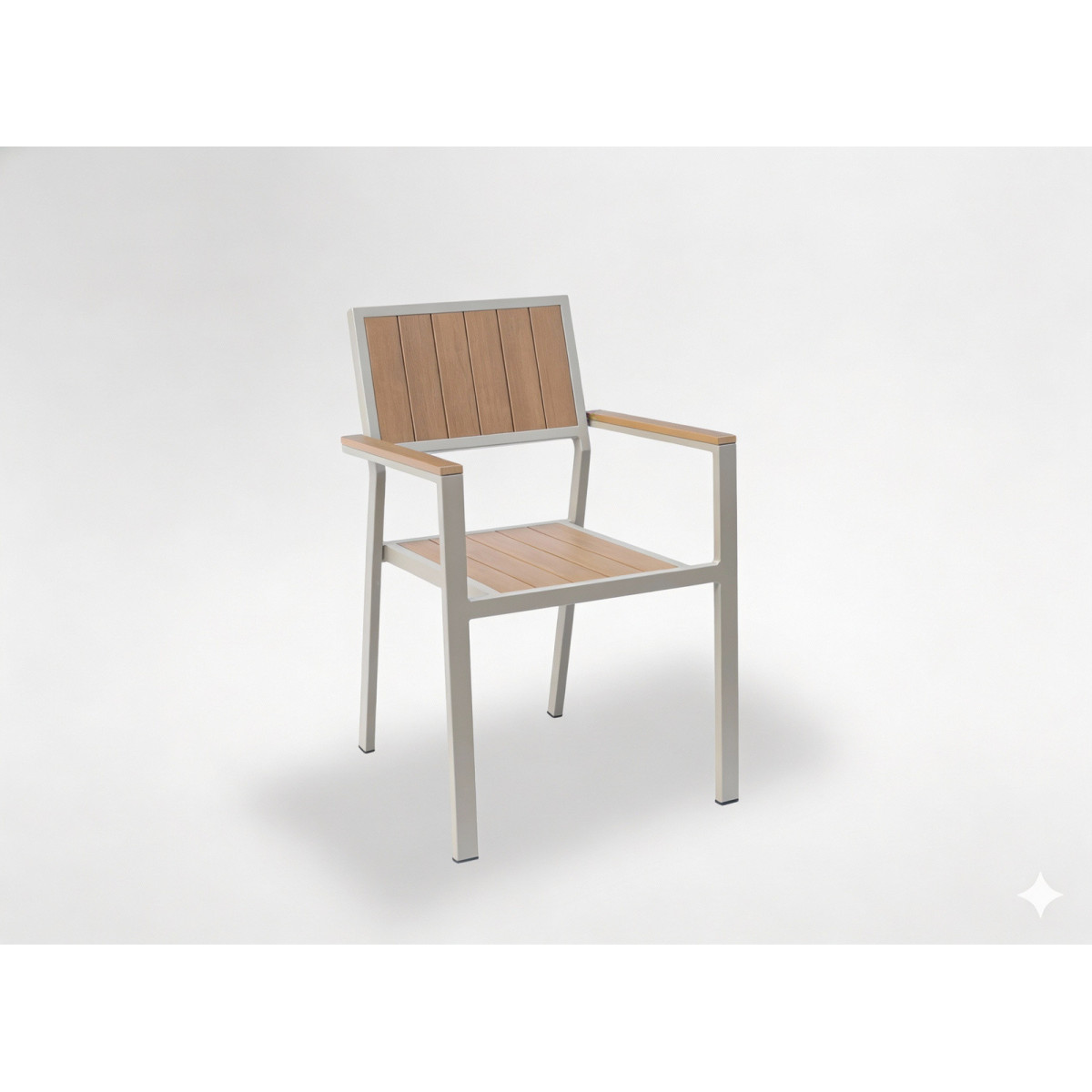 Scaun de grădină din aluminiu bej 55 × 57 × 84 cm