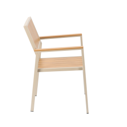 Scaun de grădină din aluminiu bej 55 × 57 × 84 cm