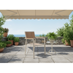 Scaun de grădină din aluminiu bej 55 × 57 × 84 cm