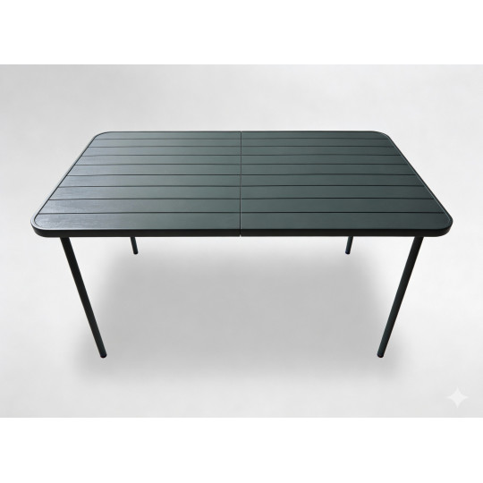 Oblong masă de grădină gri închis 140 × 80 × 72 cm
