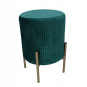 Taburetă rotundă cu picioare aurii 28 × 42 cm – verde