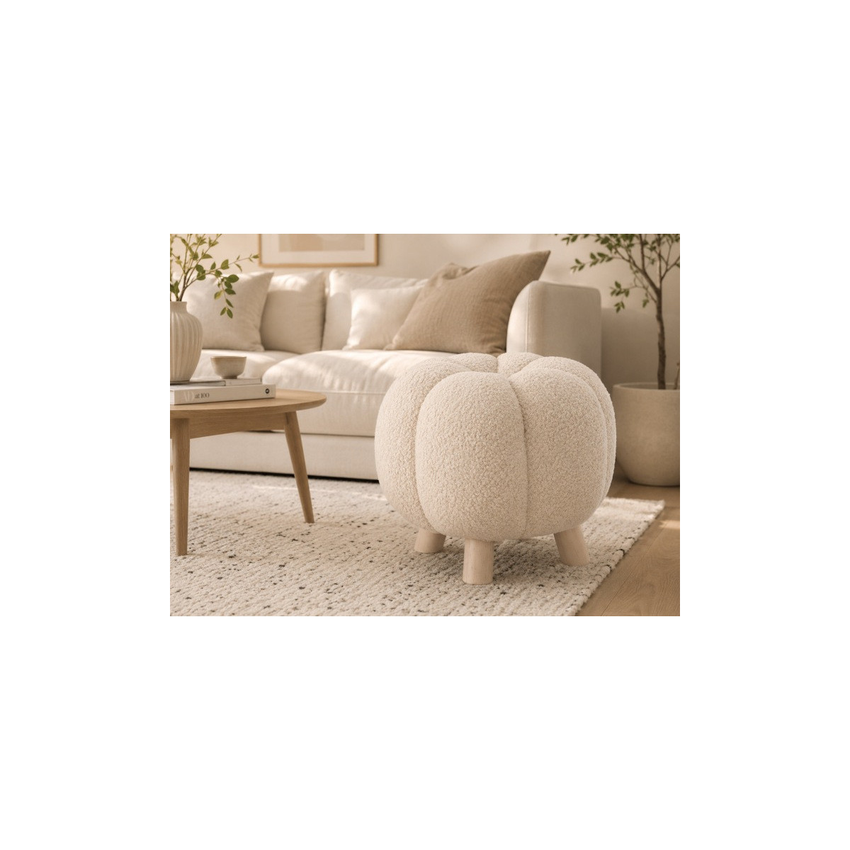 Taburetă decorativă 32 × 30 cm – bej