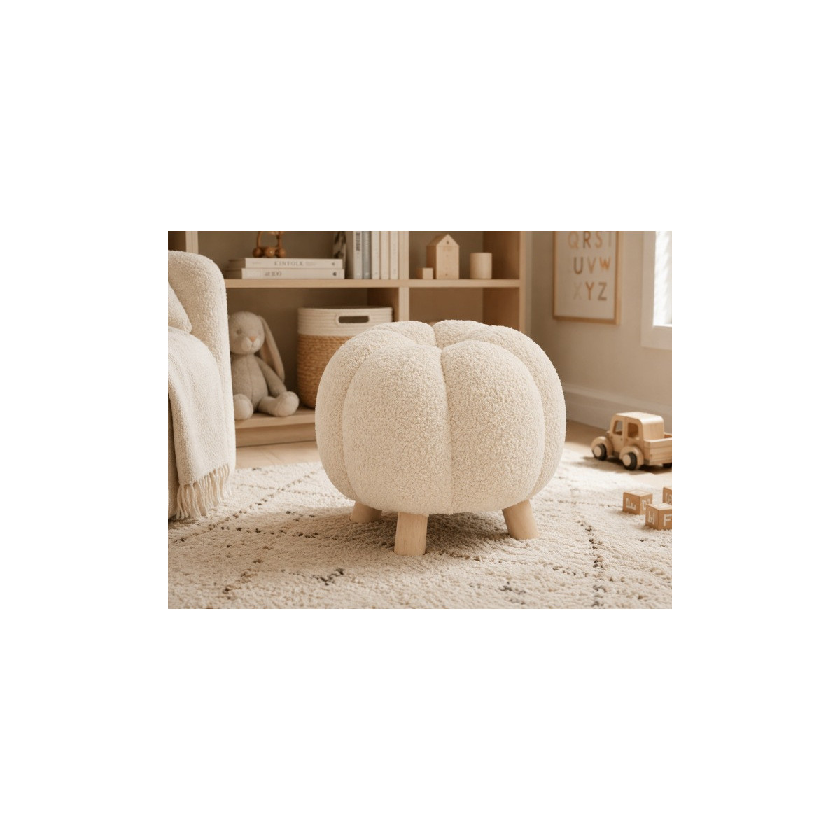Taburetă decorativă 32 × 30 cm – bej