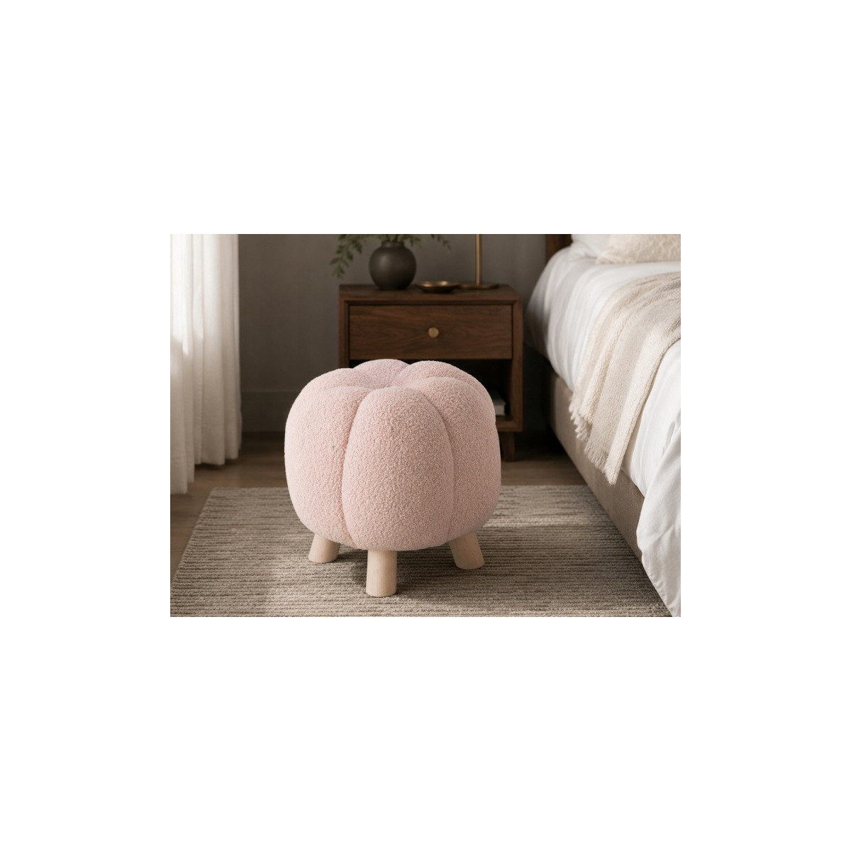 Roză taburet decorativ 32 × 30 cm