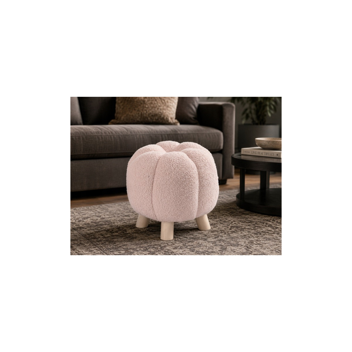 Roză taburet decorativ 32 × 30 cm
