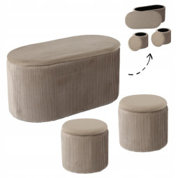 Sculptura de trei taburete de culoare bej
