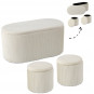 Taburete albe elegante, set de 3 piese
