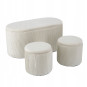 Taburete albe elegante, set de 3 piese