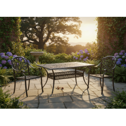 Zá garden aluminum table HASTINGS antique bronze 150 × 90 × 73 cm