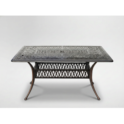 Zá garden aluminum table HASTINGS antique bronze 150 × 90 × 73 cm